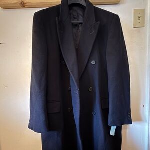 Classic Double-Breasted Pea Coat in Black